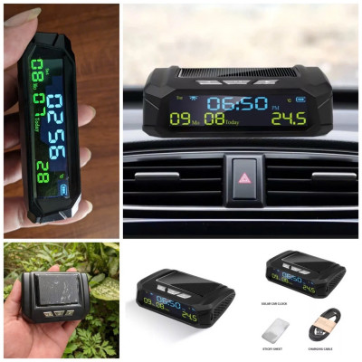 Đồng Hồ Ô Tô 3in1 Mẫu Mới: Báo Giờ, Ngày Tháng, Nhiệt Độ - Màn Hình LED Đa Năng Cực Tiện