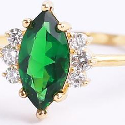 Nhẫn bạc nữ đẹp đính đá Cz xanh hạt dưa Gix Jewel N01