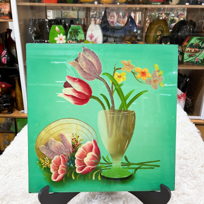 Tranh sơn mài tĩnh vật cao cấp Thanh Bình Lê 40x40 cm