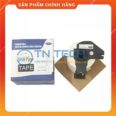 Giấy in Decal Brother DK-11202 - 62mm x 100mm x 300 nhãn - Chữ đen nền trắng - Dùng cho máy in BROTHER - QL [Hàng nhập khẩu]