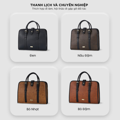 Túi xách công sở nam nữ đựng tài liệu A4 UB2 - 6030, túi đựng laptop 14 inch thanh lịch