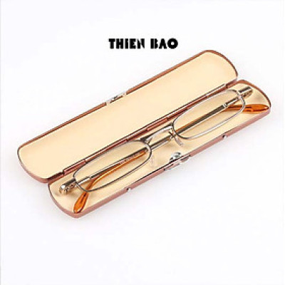 Kính lão thị, viễn thị siêu gọn  Đọc sách Mini Nam nữ hợp kim có hộp thiếc đẹp toàn viền tròng sáng chuẩn độ cao cấp loại I KVG67