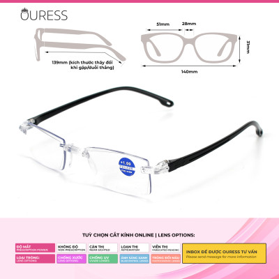 Gọng kính lão khoan ốc ( độ sẵn ) cao cấp OURESS chính hãng