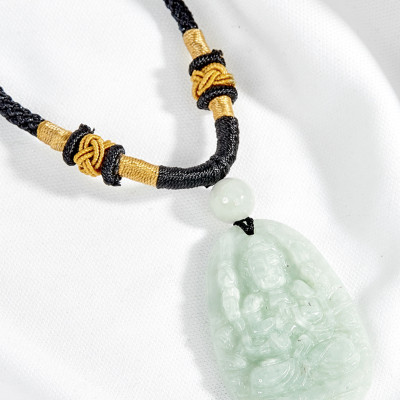 Mặt Dây Chuyền Phật Bản Mệnh Đá Cẩm Thạch Phỉ Thúy 3.6x2.3cm - Ngọc Quý Gemstones