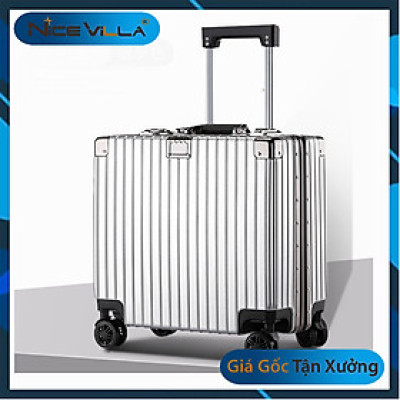 Vali Khung Nhôm Ngang Size 18INCH Xách Tay Nhỏ Gọn Cần Kéo 3 Nấc