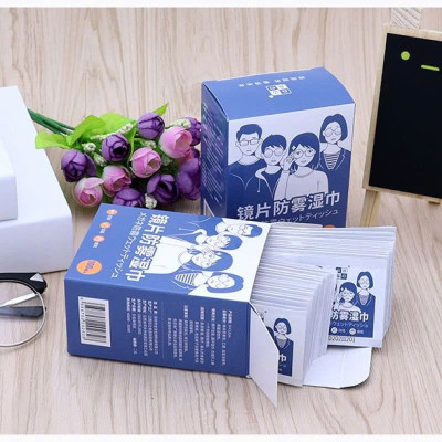 Hộp 100 miếng khăn lau nano dùng 1 lần - Chống bám hơi nước,hơi thở, chống mờ sương cho kính - Hàng Chính Hãng