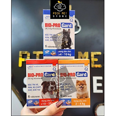 Viên Nhai BIO PROGARD Diệt Ve Rận, Bọ Chét, Ghẻ Tai, Viêm Da Do Demodex, Sarcoptes cho Chó