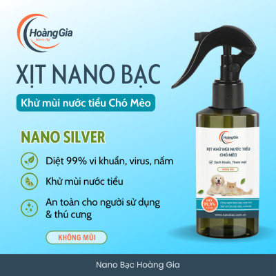 Xịt Khử Mùi, Khử Khuẩn Nước Tiểu Chó Mèo - Nano Bạc Khử Sạch Mùi Hôi An Toàn Cho Thú Cưng & Gia Đình