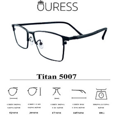 GỌNG KÍNH TITAN NAM (Titanium Pors Men) CHẤT LIỆU VƯỢT TRỘI SIÊU NHẸ SIÊU BỀN –  P5007