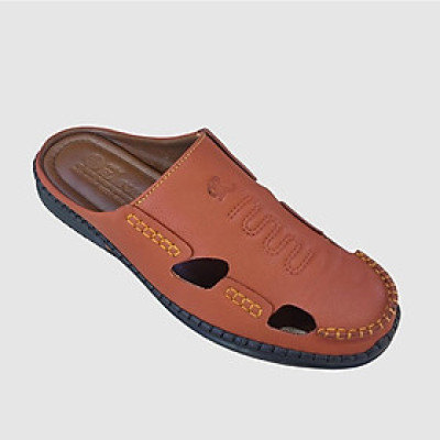 Dép Bít Mũi Nam Da Bò Thật TiTi ĐÔ Cao Cấp GSB20116d