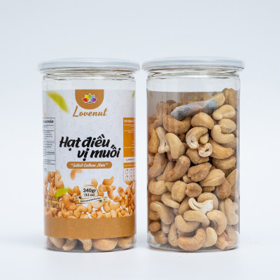 Hạt Điều Vị Muối 340g Lovenut Rang Sấy Không Chất Bảo Quản Đảm Bảo Dinh Dưỡng, Hỗ Trợ Ăn Kiêng, Giảm Cân