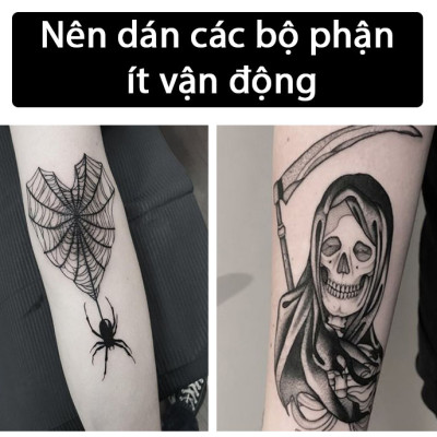 Hình Xăm To Miếng Dán Tạm Thời Tattoo Chống Nước Lâu Trôi Quyến Rũ