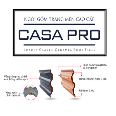 Ngói tráng men cao cấp Casa Pro, men bóng cao cấp, chống thấm, chống rêu mốc - Hoa Sen Home - hàng chính hãng