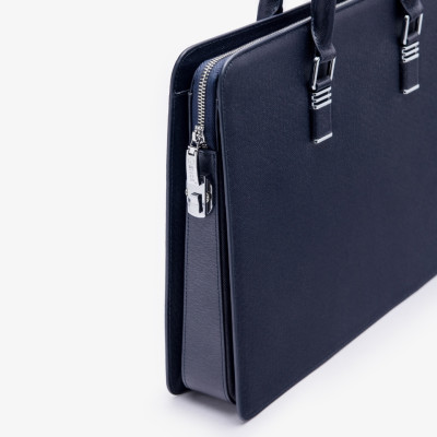 Cặp Da Doanh Nhân Túi Xách Nam GENCE CGL07 Da Bò Khóa Số Cao Cấp Màu Xanh Navy