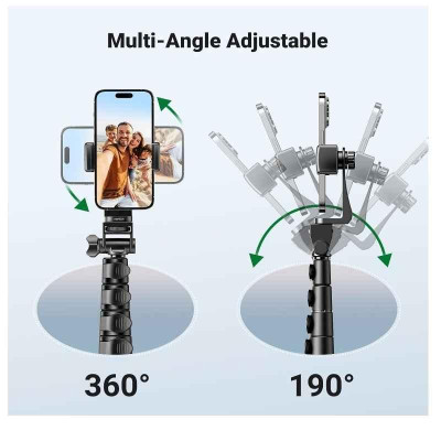 Ugreen UG15609LP680TK cao 50cm - 170cm 67inch có điều khiển Bluetooth Tripod 3 chân đế màu đen Gậy tự chụp ảnh kẹp điện thoại - HÀNG CHÍNH HÃNG