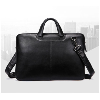 Cặp công sở nam da bò cao cấp BHM392 Mỏng gọn, bền bỉ vừa laptop 14inch
