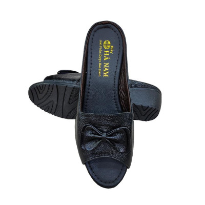 Dép Nữ Quai Ngang Đế Xuồng HÀ NAM Da Bò Thật Cao Cấp DNU2138