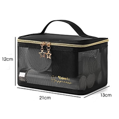 [Tặng Mặt nạ Dermal] Túi đựng mỹ phẩm cao cấp tiện lợi Care4u 21x12x13 cm