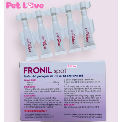 FRONIL SPOT phòng trị ve, bọ chét trên chó (1 hộp x 5 ống thuốc)
