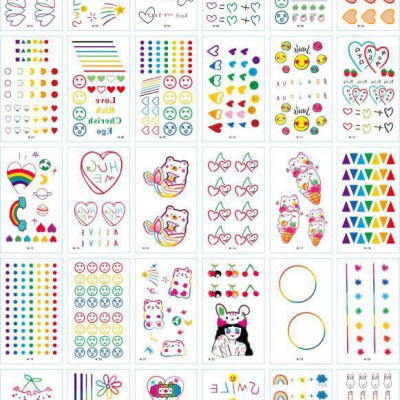 770 Hình xăm dán tatoo mặt cười icon emoji vui nhộn võ tắc thiên dán tay mặt trán