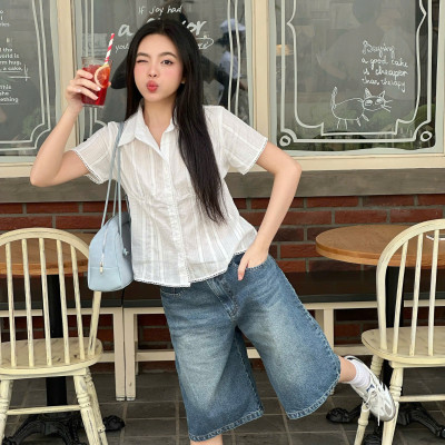 Áo sơ mi nữ ngắn tay trẻ trung tôn dáng có size Kana Miều Est.2013