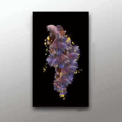 Tranh treo tường ép kim sa cá chép hóa rồng  - tranh tro phòng khách - phòng ngũ- khách sạn,viền khung composite - tặng kèm sét đinh 3 chân THD33