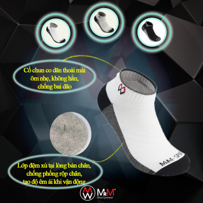 Combo 5 Đôi Tất Vớ Thể Thao, Vớ Đá Banh, Vớ Chạy Bộ Cổ Ngắn, Sợi Cotton Cao Cấp Chống Hôi Chân, Chống Phồng Rộp Chân, Chống Trượt Co Giãn 4 Chiều Mrm Manlywear - MM