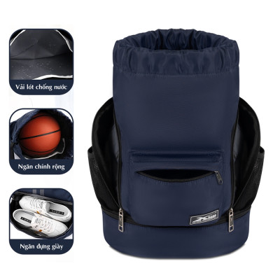 Balo dây rút thể thao xanh đen Xbags Xb 6005, Chất liệu chống thấm nước hiệu quả, Chống tia UV