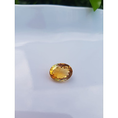 Mặt Nhẫn Oval Màu Vàng Đẹp như hoa  Đá Citrine tự nhiên  Size hạt 13mm x 9,8mm x 7mm ạ