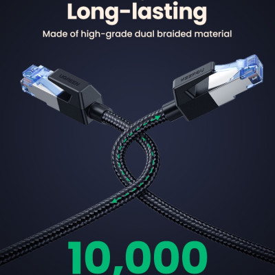 Cáp mạng Cat8 đúc sẵn bọc dù dài 15M Ugreen 30799  hàng chính hãng