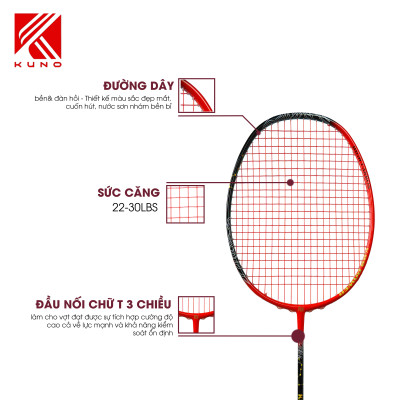 Vợt Cầu Lông K88 POWER, 4U, Thiên Công, Chất Liệu Sợi Carbon Chất Lượng Cao, Căng Sẵn 11kg