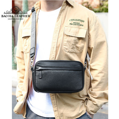 Túi đeo chéo nam mini da bò thật BAOHA LEATHER BHM6189 Túi da đeo vai nhỏ