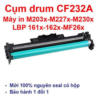 Cụm drum 32A - Cụm trống 32A hàng nhập khẩu dùng cho máy in HP Laserjet M203d, M203dn, M203dw, M230fdw, M230sdn, MFP M227d, MFP M227fdn, MFP M227fdw, MFP M227sdn - Canon LBP 161dn, 162dw, MF266dn, MF261d, MF264dw, MF269dw - Drum Unit CF232A mới 100% 