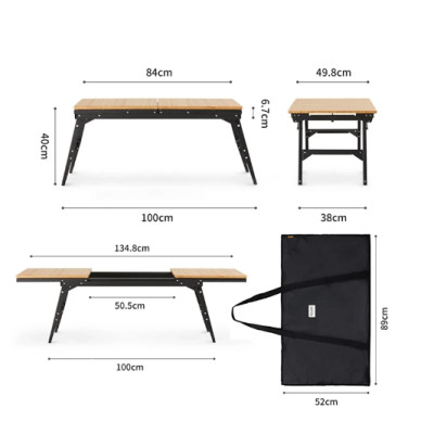 Bàn IGT mặt gỗ tre ray trượt NatureHike NH22JU010