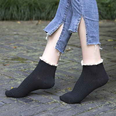 Vớ Tất Nữ Cotton Thoáng Mát Viền Bông