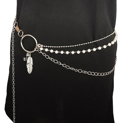 Belt xích thắt lưng chuỗi xích mix ngọc trai độc đáo siêu tôn dáng