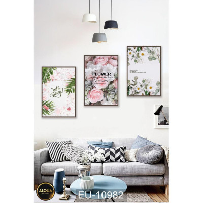 Combo Bộ 3 Tranh Treo Tường Phòng Ngủ Canvas Khung Gỗ Tranh Phòng Ăn Phòng Khách