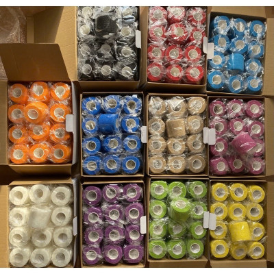 COMBO 2 CUỘN Băng Keo Thể Thao Tự Dính Đá Bóng Cuốn Cổ Chân Cổ Tay Cao Su Non Vải Chống Chấn Thương - Giao Màu Ngẫu Nhiên