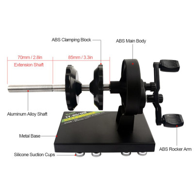 Máy cuộn dây câu cá di động, công suất mạnh mẽ, dễ dàng cố định trên bàn, kính, gạch và các bề mặt nhẵn khác