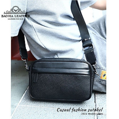 Túi đeo chéo nam mini da bò thật BAOHA LEATHER BHM6189 Túi da đeo vai nhỏ
