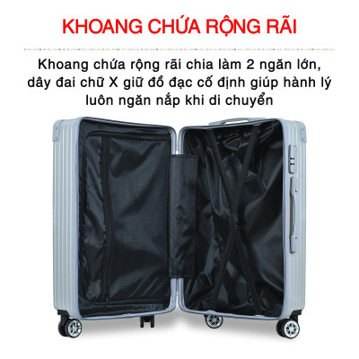 Valy du lịch valy kéo cao cấp size 20inch màu xanh rêu KINGSUN-KS 218