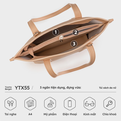 Túi Yuumy ( Thời trang nữ công sở dáng đứng - Túi xách da Bergen YTX55 )