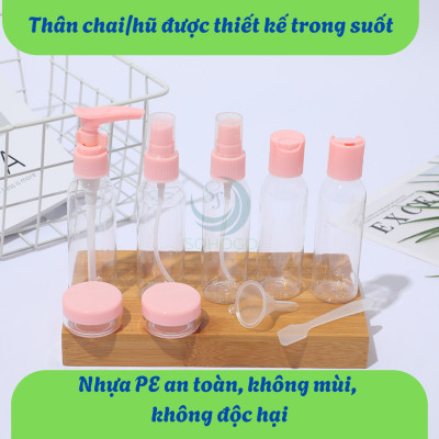 Bộ chiết mỹ phẩm du lịch 9 món Set chiết mỹ phẩm mini 9 món tiện lợi Bộ chiết du lịch xanh mint – Nhỏ gọn, xinh xắn, chuẩn xách tay