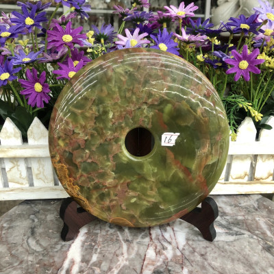 Đồng điếu (đồng tiền ) phong thủy đá ngọc Onyx - Đường kính 16 cm