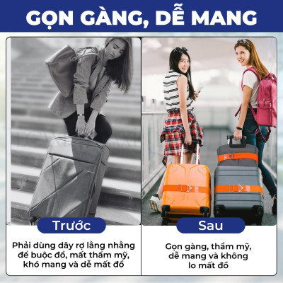 Dây đai vali chữ x đai treo hành lý du lịch dây móc túi xách khóa vali bảo vệ đồ đạc dây co giãn Legaxi