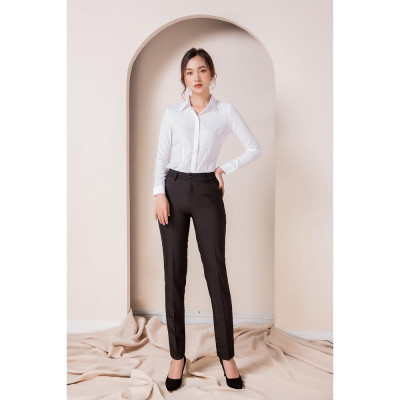 Áo Sơ Mi Trắng Nữ Công Sở LUPERI LFSM168 Dài Tay Cổ Đức Chất Liệu Lụa Hàn Quốc Cao Cấp Co Giãn Không Nhăn