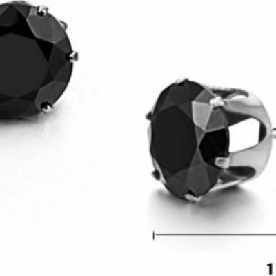 Bông Tai Nam Đá Đen Chất Liệu Thép Titan Không Rỉ TT 0684 - 1 Cặp