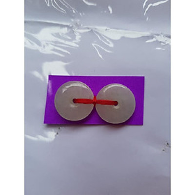 Đôi bông tai đá cẩm thạch trắng tự nhiên đẹp Size đk 15mm x dầy 3mm Nữ về bọc làm đôi bông tai vàng đeo đẹp ạ Mệnh Kim Thủy hợp ạ Chất liệu đá cẩm thạch tự nhiên