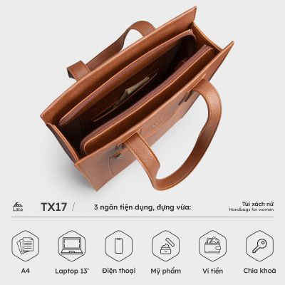 Túi Lata ( Thời trang nữ đi làm cỡ lớn - Túi xách da TX17 )