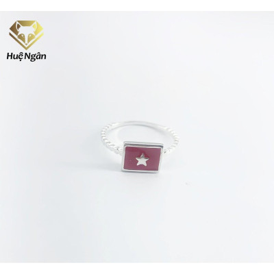 Nhẫn bạc Ý 925 Huệ Ngân - Quốc kỳ VIỆT NAM NMK01